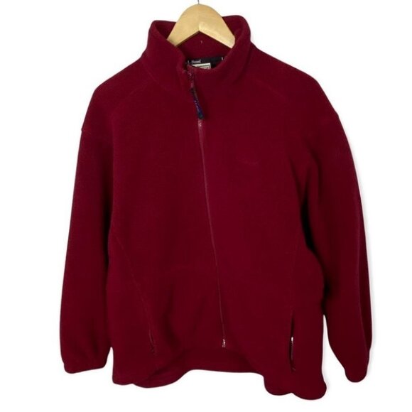 LL Bean Red Fleece Zippered Jacket Pockets Cozy‎ Brushed Warmth Size XL Coat Zip - Picture 3 of 15